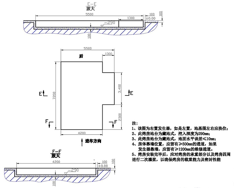 广力烤漆房 GL-BA-C地基图